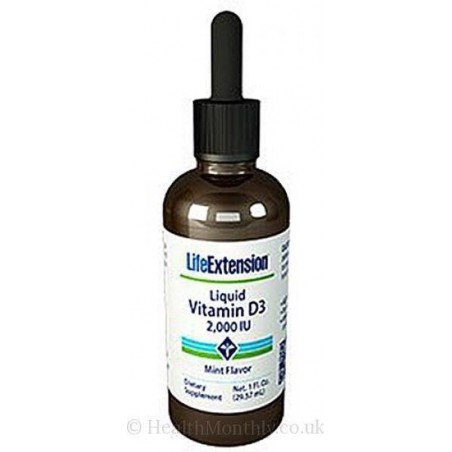 Liquid Vitamin D3, Mint Flavor, 50 mcg (2000 IU), 1 Fl Oz (29.57 ml)