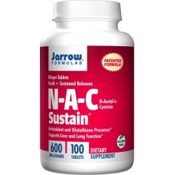 N-A-C Sustain N-Acetyl-L-Cysteine 600 mg (100 Tablets) - Jarrow Formulas