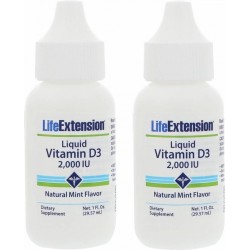 Liquid Vitamin D3, 50 mcg (2000 IU), 1 Fl Oz (29.57 ml), 2-pack