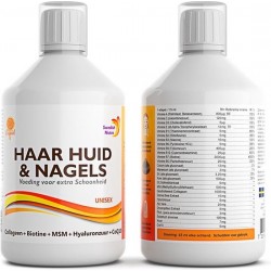 Swedish Nutra Haar Huid & Nagels - Vloeibare Multivitamine - Mineralen - Collageen - Voedingssupplement als drank