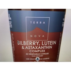 Terranova Bilberry lutein & astaxanthin complex Inhoud: 50 vcaps