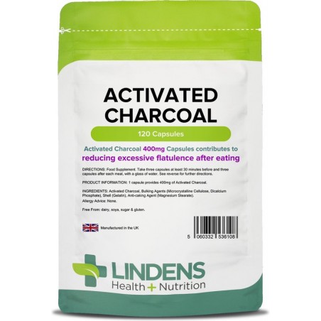 Lindens - Actieve Houtskool 400 mg - 120 capsules