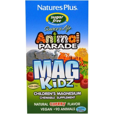 MagKidz, Children's Magnesium, Natural Cherry Flavor (90 Animals) - Nature's Plus