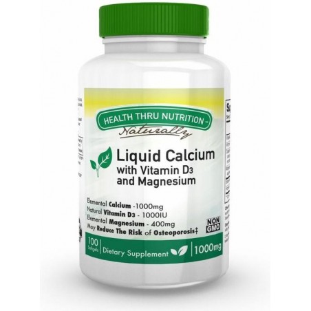 Calcium 1000 mg / Magnesium 400 mg + 1000iu D3 (non-GMO) (100 Softgels) - Health Thru Nutrition