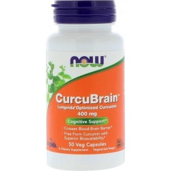 CurcuBrain Cognitive Support 400 mg (50 Vegetarian Capsules) - Now Foods