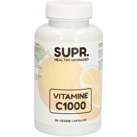 SUPR Vitamine C Capsules | 1000 mg | 90 capsules voor dagelijks gebruik