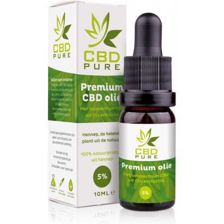 CBD Olie Premium 5% 10ml - Rustgevend - Pijnverlichtend - Ontstekingsremmend