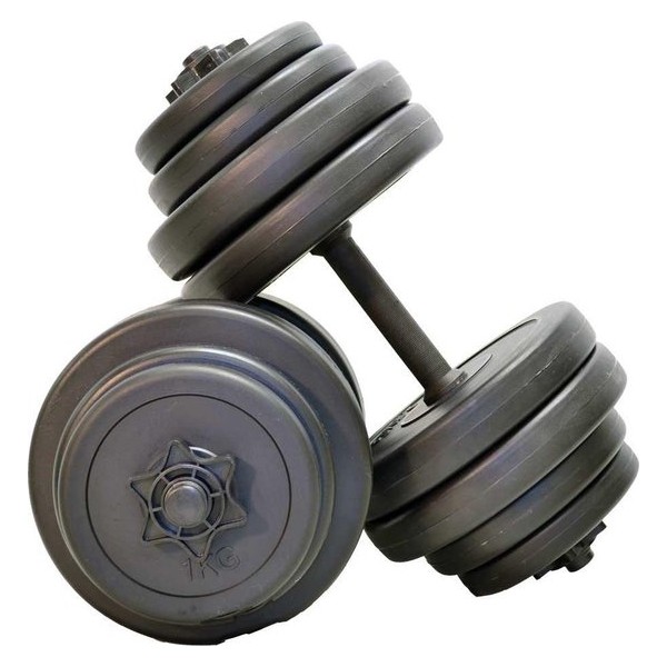 Verstelbare Dumbbellset Focus Fitness - Totaal: 30 kg - 2 stuks van 15 kg
