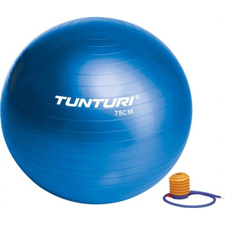 Tunturi  Fitnessbal - � 75 cm - Inclusief pomp - Blauw