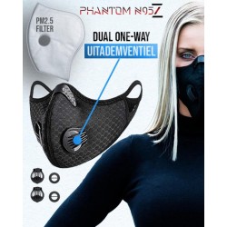herbruikbare masker inclusief filters N95 Z sportmasker - mondkapje zwart inclusief 1 N95 Filters