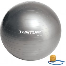 Tunturi Fitnessbal - Gymball - Swiss ball - 75 cm - Incl. pomp - Zilver