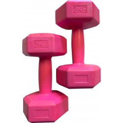Dumbells - Halterset - Gewichten set - Fitness set van 2x 2kg - Roze