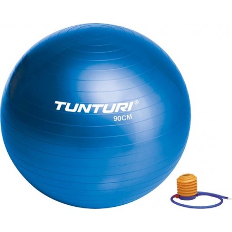 Tunturi  Fitnessbal - Gymball - Swiss ball -  Ø 90 cm - Inclusief pomp - Blauw