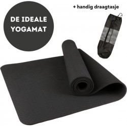 Relephance Yoga Mat TPE Anti slip - Incl. Draagtas - 180 x 63 - 6mm - Zwart
