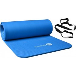 Fitnessmat / trainingsmat NBR RS Sports l blauw l 180 x 60 x 1,5 cm