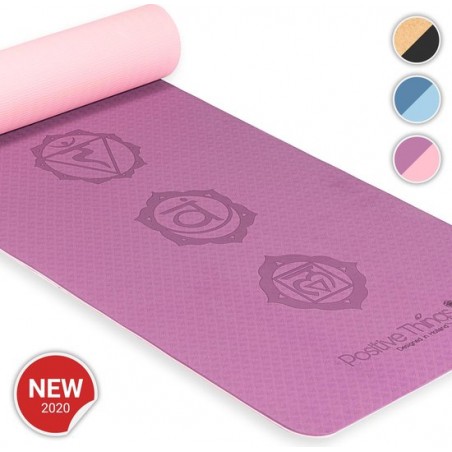 Positive Things Yoga mat – Yoga mat met anti slip – Yogamat dik -  Yoga mat roze