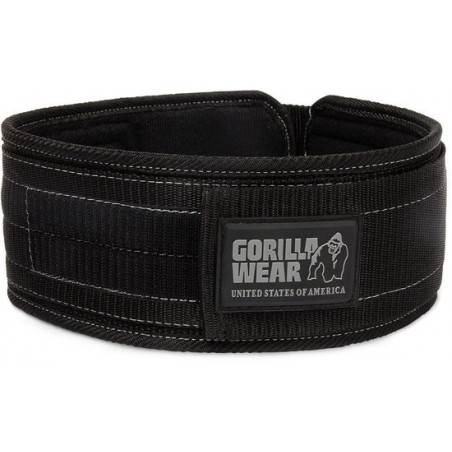 Gorilla Wear 4" Nylon Belt - Gewichthefriem - M/L - Zwart