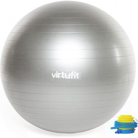 VirtuFit Anti-Burst Fitnessbal Pro - Gymbal - Swiss ball - met Pomp - Grijs - 65 cm
