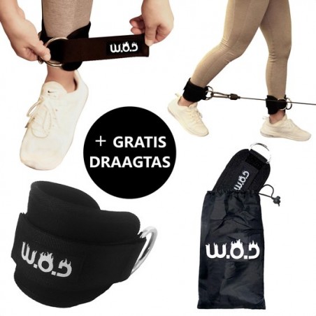 W.O.D Ankle Strap - Enkelband Fitness - Zwart  - 1 Stuk (Met Draagtas)