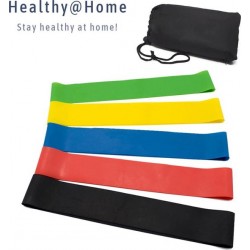 Healthy@Home - 5 Weerstandsbanden - Beginner tot Expert - Fitnessband - Fitness elastiek - Yoga banden