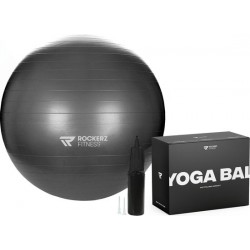 Fitness bal - Yoga bal - Fitness bal 90 cm - Pilates bal - Gymbal - Gymbal 90 cm - Zitbal - Kleur: Zwart - Beste Fitnessbal 2020