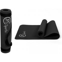 JPS Sports Yoga Mat met Draagriem - TPE Milieuvriendelijk - Anti Slip -183 x 68 x 0.6 cm - Zwart