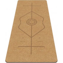 Yoga mat van kurk en zwart rubber - Extra breed en dik