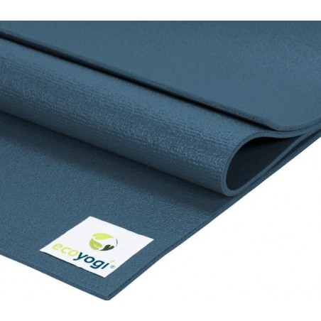 Ecoyogi studio yoga mat - blauw - 200 x 80 cm Extra Lang en breed