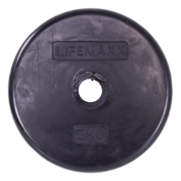 Rubber coated halterschijf 30mm 5 kg - zwart