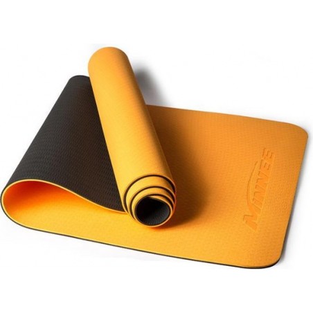 Minnee Sports Comfortabele Anti Slip Yoga Mat - Oranje/Groen - 183 x 61 x 0.6 cm