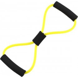 HMerch™ Fitness Elastiek met handvat - Resistance Power Band Tube - Weerstandsband - Voor thuis fitness - Geel