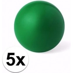 5 groene anti stressballetjes 6 cm