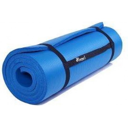 Sens Design - XL Yogamat (1,5 cm dik, extra lang & breed 190x100 cm) ,fitnessmat, pilates, aerobics - Blauw