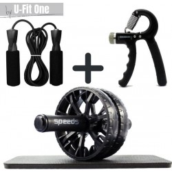 U-Fit One® 4 delige Ab wheel set - Ab roller - Buikspieren - Buikspiertrainer - Ab trainer - Fitness handtrainer