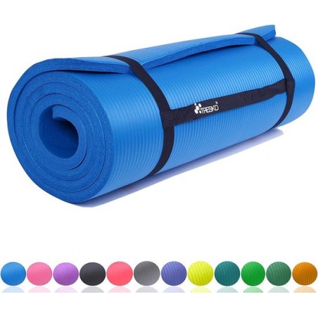 Sens Design Fitnessmat - 185x60 cm - 1,5 cm dik - Blauw