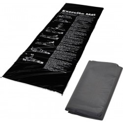 Sorprese - Fitnessmat - 180 x 60 x 1.2 cm - exersice mat - met oefeningen afbeeldingen aan beide zijdes - zwart