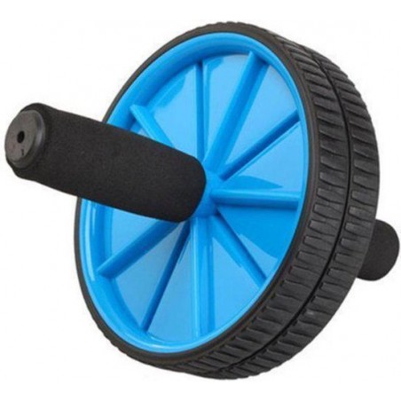 Trenas -  Double Ab Roller - Core Trainer - Core Wheel - Buikspiertrainer met dubbel wiel - Buikspier Wiel - Ø 18.5 cm - Blauw