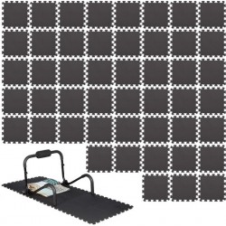 relaxdays 48 puzzelmatten in set - 30 x 30 cm - fitnessmat - vloer bescherming - zwart