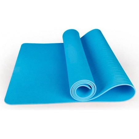 Yoga Mat | 10 mm | Blauw | TPE | 183 cm x 61 cm x 1 cm | Anti-slip | Gymmat |