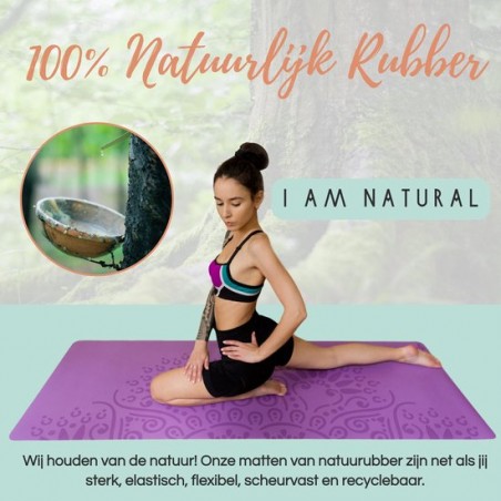 Sankalpa® Eco Yogamat Antislip Extra Breed – Premium Natuurrubber - Paars - 4mm dik