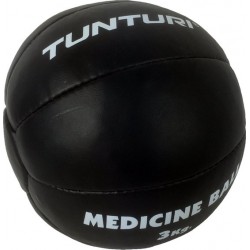 Tunturi Medicine Ball - Crossfit Ball - Medicijnbal - 3 kg - Zwart Leer