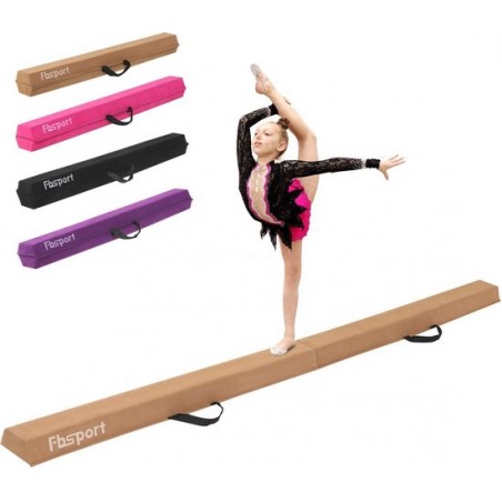 Fbsport Balance zweefbalk - roze - inklapbaar - gymnastiek - turnen -yoga