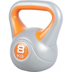 Gorilla Sports Kettlebell 8 kg Kunststof Trendy (Grijs/oranje)