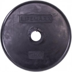 Rubber coated halterschijf 30mm 0,5 kg - zwart