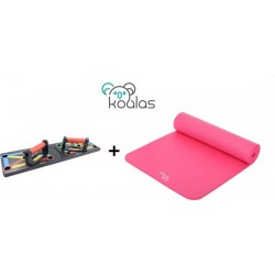 Koalas Yogamat Set - Roze - Push Up Bord- Opdruksteun - Inclusief Draagtas - Draagriem - 183 x 61 x 1cm