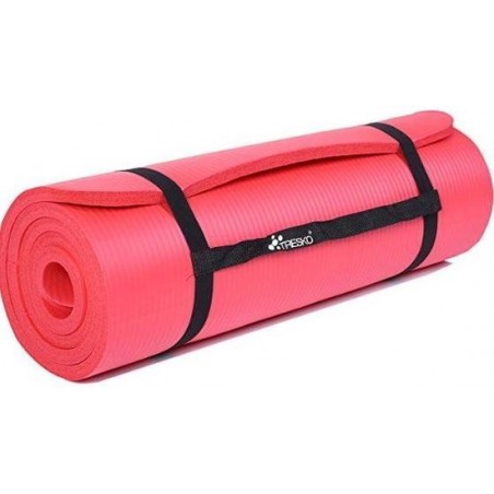 Sens Design - XL Yogamat (1,5 cm dik, extra lang & breed 190x100 cm) ,fitnessmat, pilates, aerobics - Rood