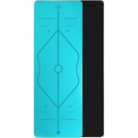 Yogamat met positielijnen – turquoise – antislip – extra lang (183 x 61 cm)
