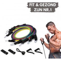 PRO VARIANT - Fitness elastiek set - Fitness elastiek met handvat - Weerstandsbanden fitness set