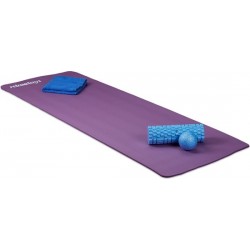 relaxdays yoga mat 1 cm dik - zacht - verschillende kleuren - met draagriem