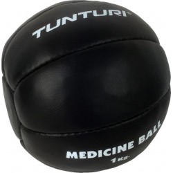 Tunturi Medicine Ball - Crossfit Ball - Medicijnbal - 1 kg - Zwart Leer